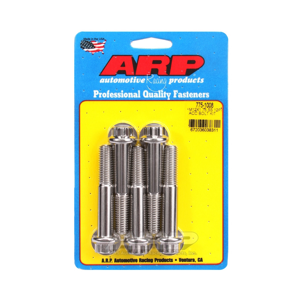 Bulloni universali ARP M12 x 1,75 - Acciaio inox 12 pezzi x5 - ARP-775-1008 - 775-1008 - 3666618229799