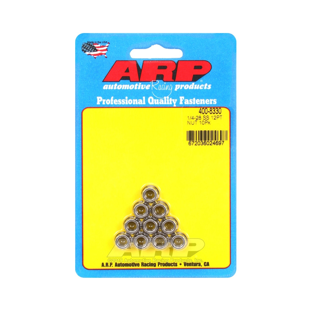Confezione dadi ARP (10) 1/4-28 - Acciaio inox 12 pz. - ARP-400-8330 - 400-8330 - 3666618224886