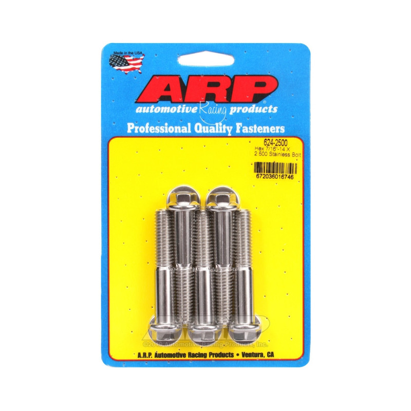 Bullone universale ARP 7/16-14 - Esagono inox x5 - ARP-624-2500 - 624-2500 - 3666618192437