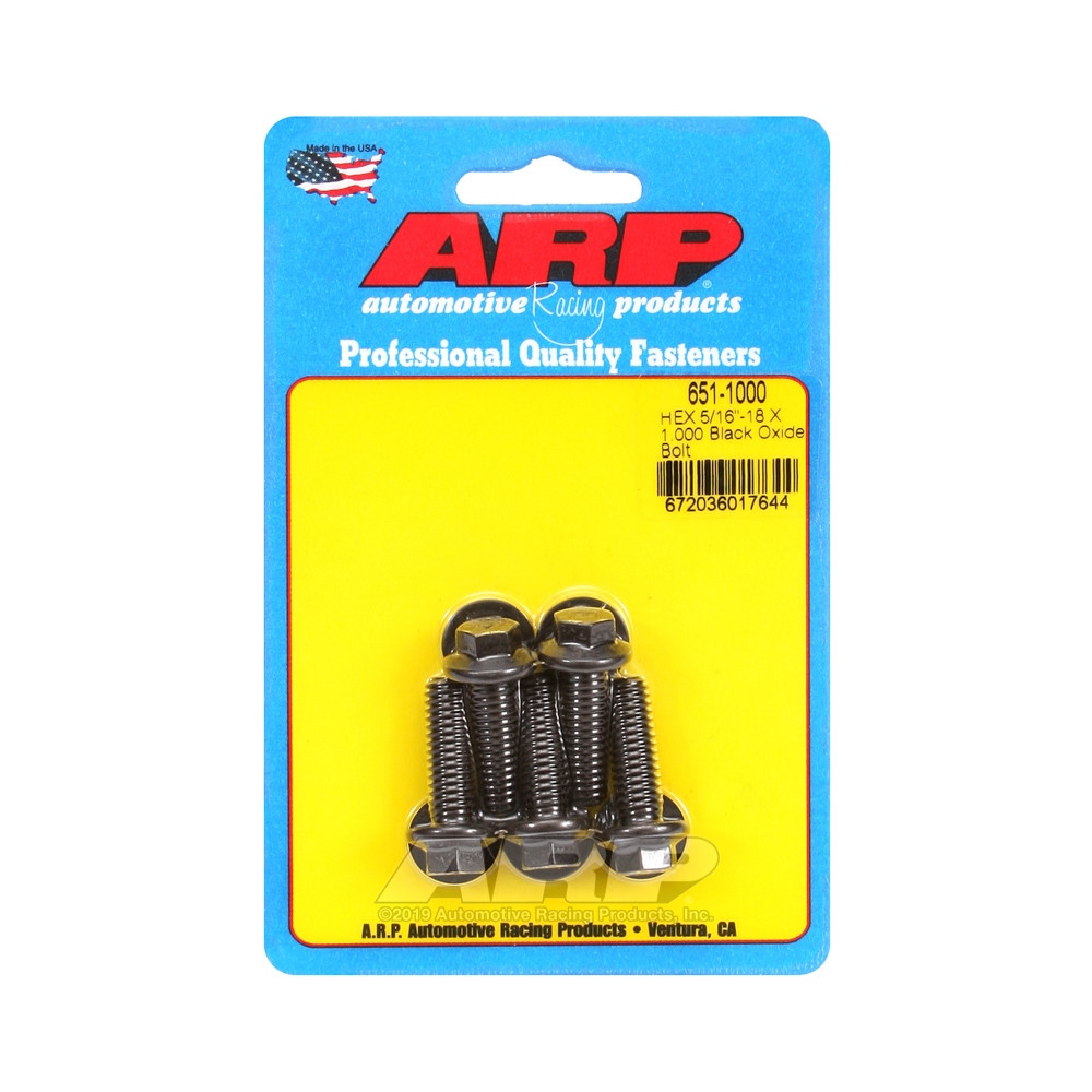 Bullone universale ARP 5/16-18 - Esagono ossidato nero x5 - ARP-651-1000 - 651-1000 - 3666618194455
