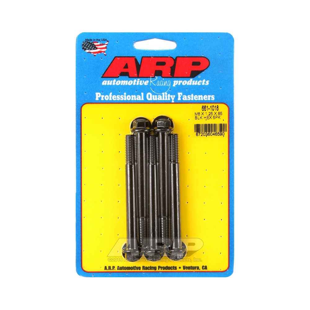 ARP Universal Bolt M8 x 1.25 - Black Oxyde Hex x5 - ARP-661-1018 - 661-1018 - 3666618195803