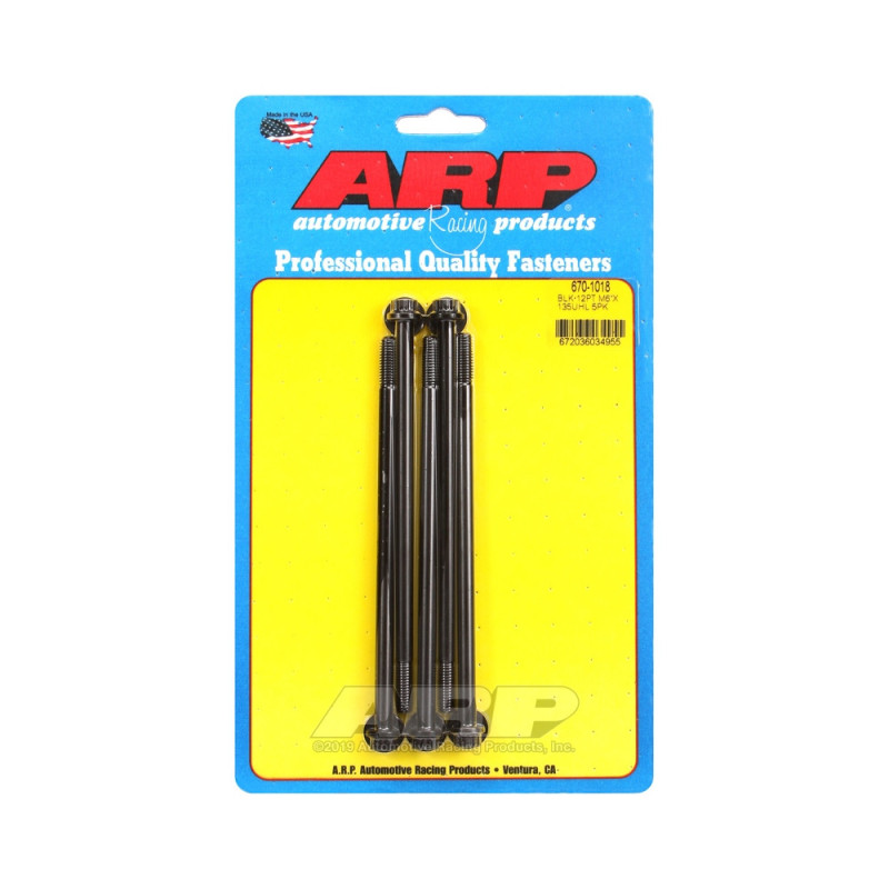 Universal Bolt ARP M6 x 1.00 - Black Oxyde 12 Pts x5 - ARP-670-1018 - 670-1018 - 3666618196442