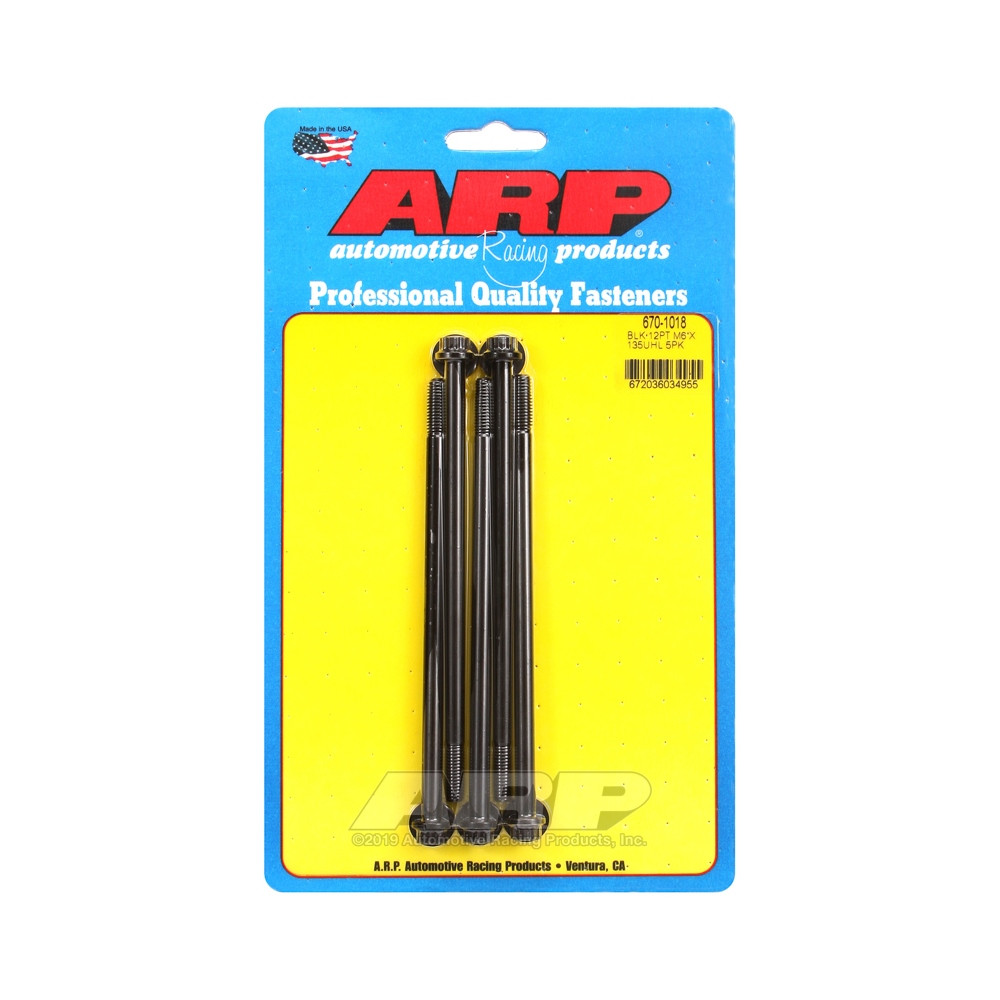 Universal Bolt ARP M6 x 1.00 - Black Oxyde 12 Pts x5 - ARP-670-1018 - 670-1018 - 3666618196442