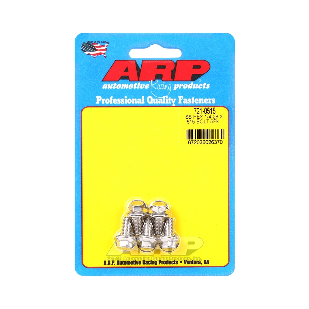 Universal Bolt ARP 1/4-28 - Stainless Hex x5 - ARP-721-0515 - 721-0515 - 3666618198279