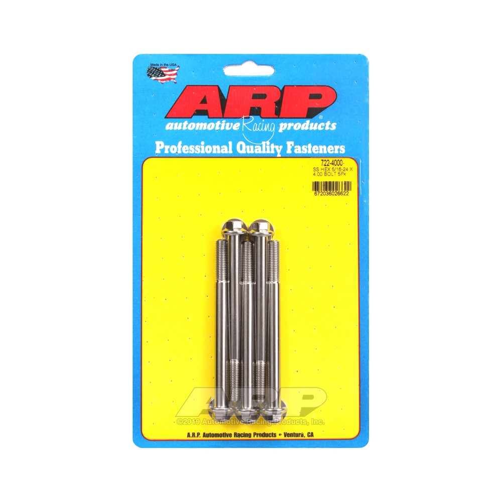 Universal Bolt ARP 5/16-24 - Stainless Hex x5 - ARP-722-4000 - 722-4000 - 3666618198583