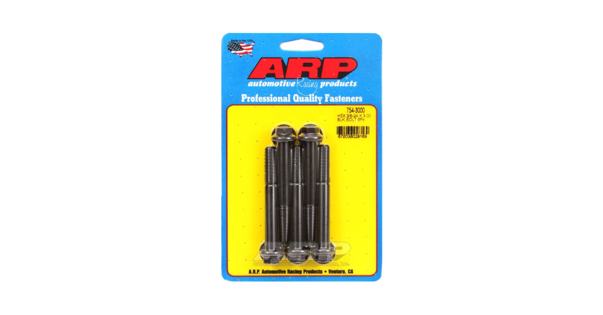 ARP Universal Head Bolt STD 3/8-24 - Black Oxide Hex x5