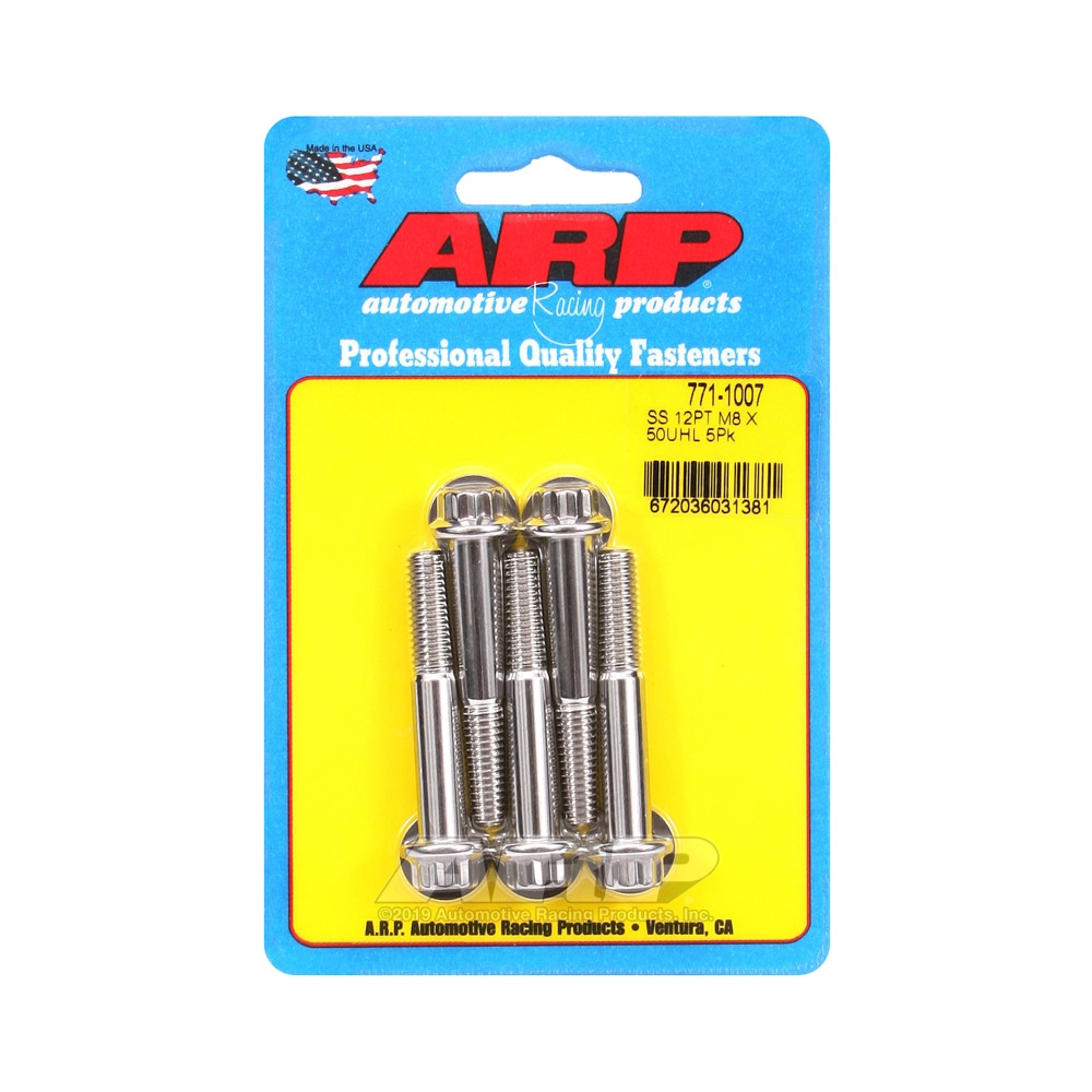 ARP Universal Bolt M8 x 1.25 - Stainless Steel 12 Pts x5 - ARP-771-1007 - 771-1007 - 3666618229232