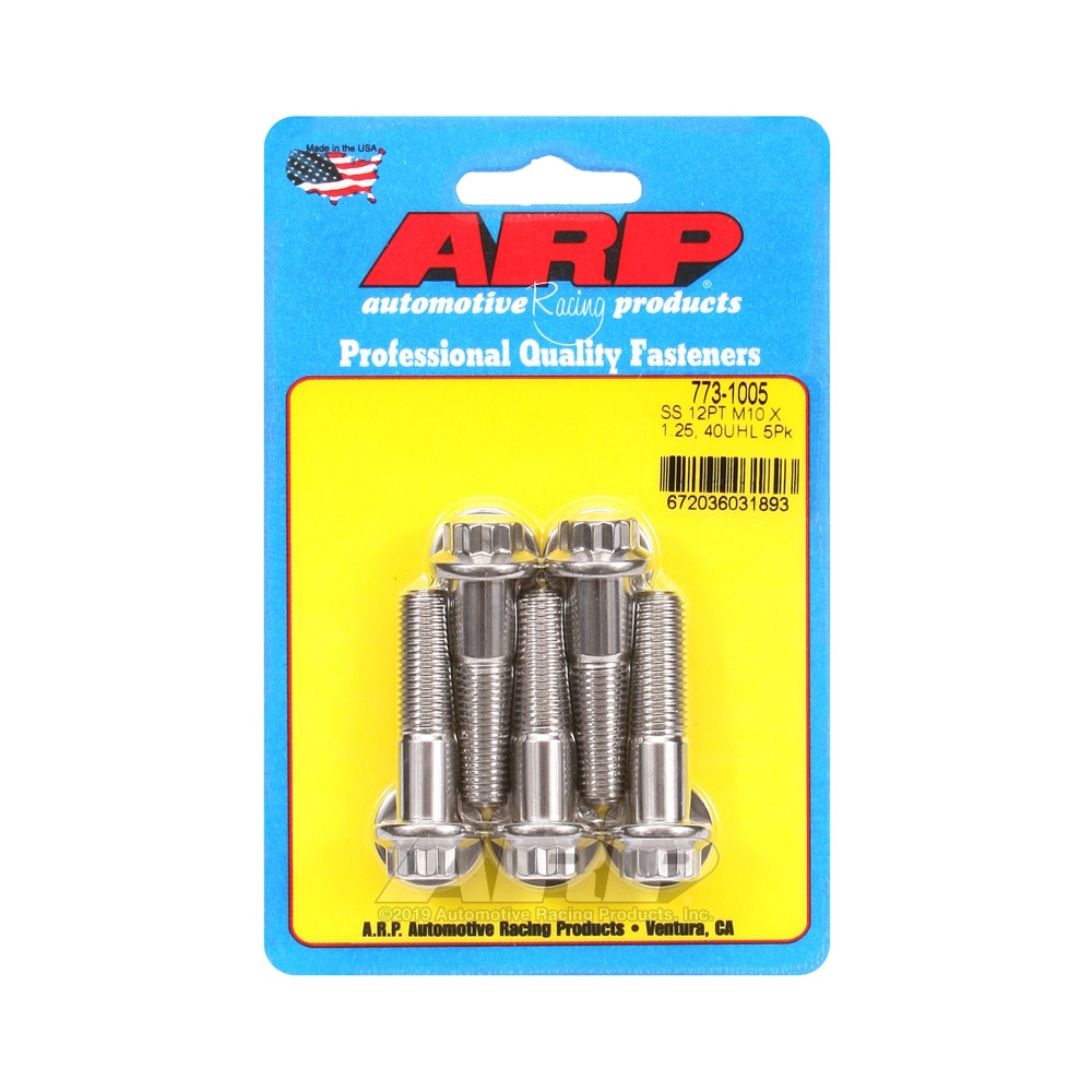 ARP Universal Bolt M10 x 1.25 - Stainless Steel 12 Pts x5 - ARP-773-1005 - 773-1005 - 3666618229539