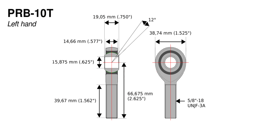 Aurora 5/8 ball joint for C3 R5 left-hand pitch / RO-C3-PS88804A10 - RO-C3-PS88804A10 - PRB-10T - 3666618001906