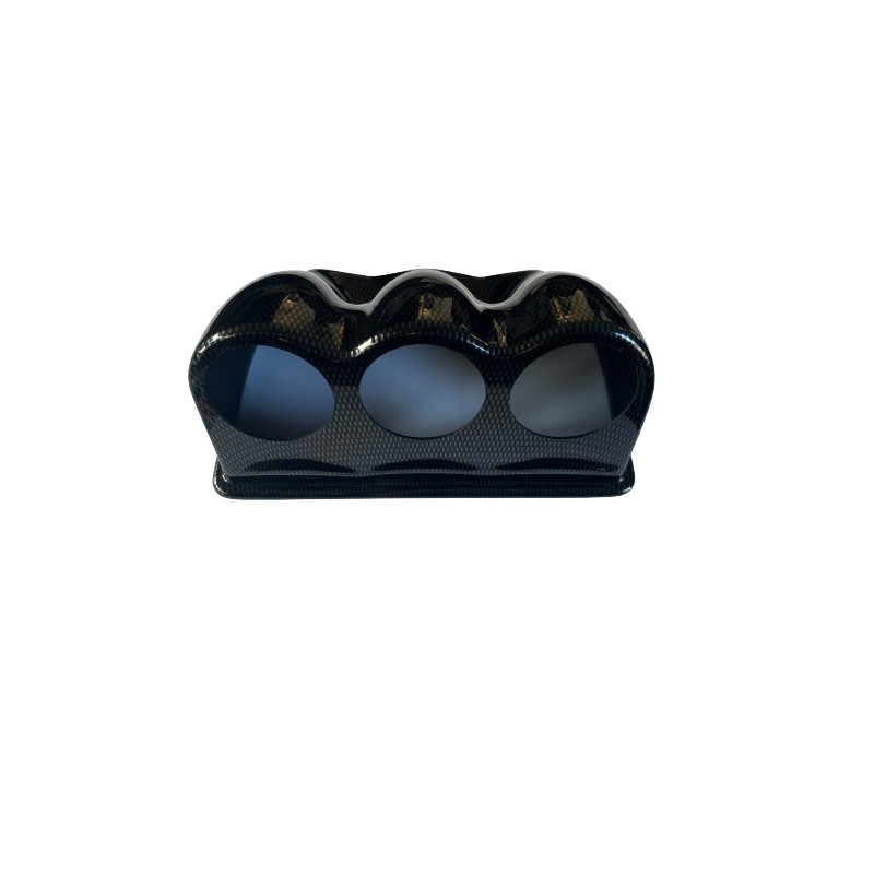 Revotec 52mm diameter drievoudige manometerhouder met carbon look afwerking - REN-REVOGM3U - GM3U-BLG - 3666618290423