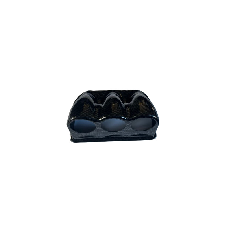 Revotec 52mm diameter drievoudige manometerhouder met carbon look afwerking - REN-REVOGM3U - GM3U-BLG - 3666618290423