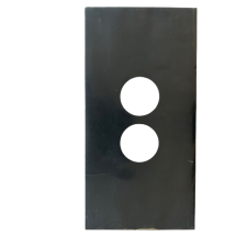 Plaque de manomètre double Revotec / 305x102mm / Ø 52 mm / look fibre carbone