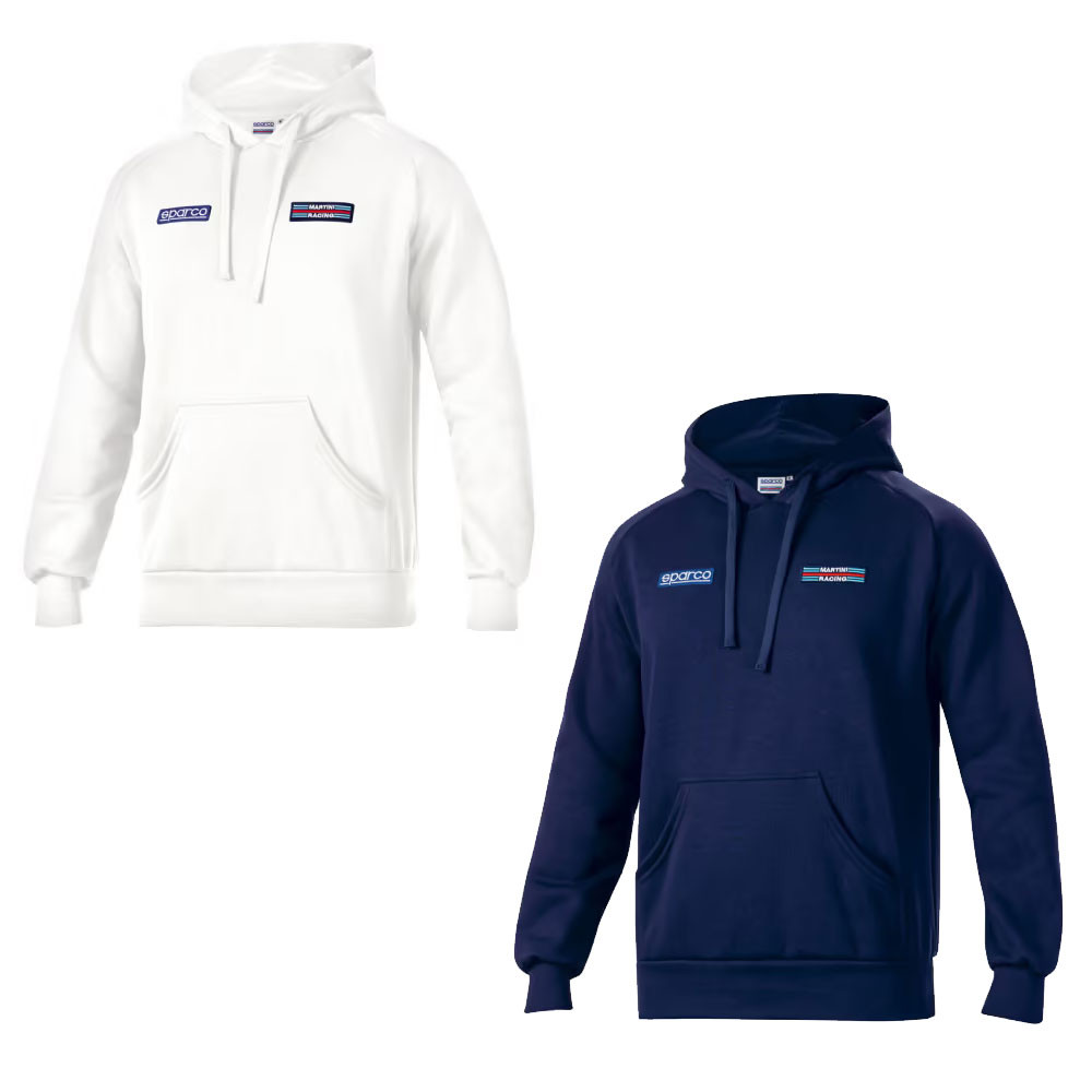Felpa con cappuccio Sparco Martini Racing bande sulla schiena - 01340MR.BM.XL - 01340MRBM4XL - 8033280426743