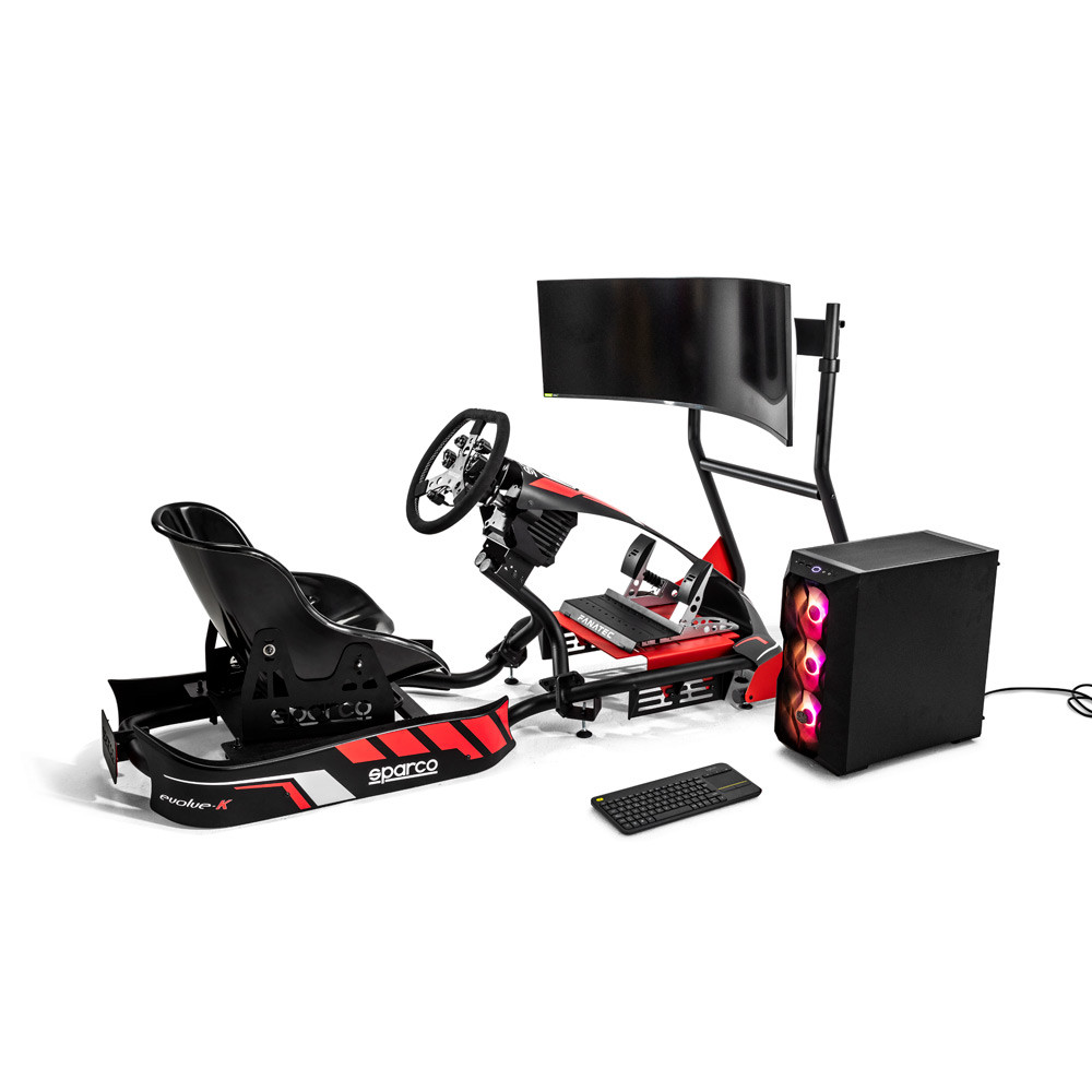Sparco Kart Rig I (Kart pro + Fanatec sim kit pro + KG345 +Pc + Tastiera + schermo montante + schermo) - BGD0005B0 - BGD0005B0 - 8033280587581