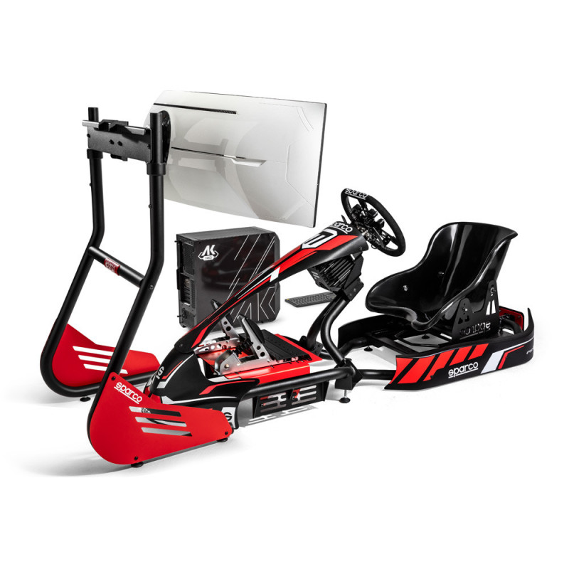 Sparco Kart Rig I (Kart pro + Fanatec sim kit pro + KG345 +Pc + Tastiera + schermo montante + schermo) - BGD0005B0 - BGD0005B0 - 8033280587581