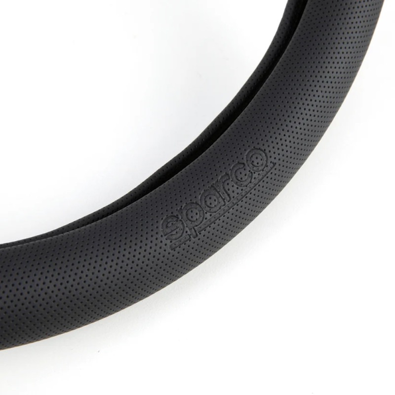 Zwarte stuurwielhoes SPARCO met middenring Ø38cm - LI-SPS142BK - SPS142BK - 6922516340255