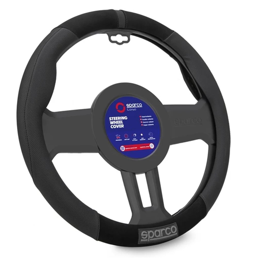 Stuurwielhoes SPARCO zwart Ø38cm - LI-SPS130BK - SPS130BK - 6922516334469