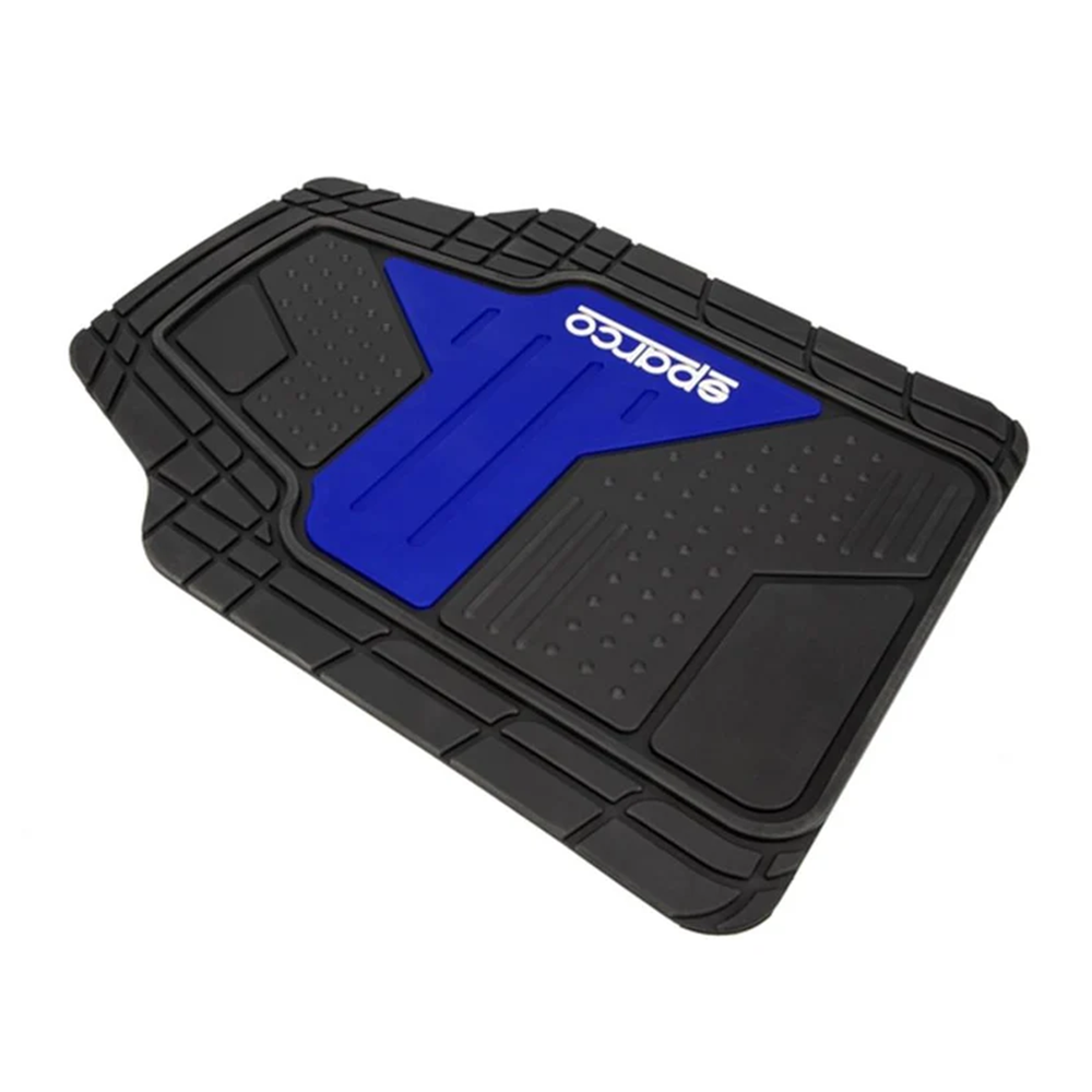Jeu de 4 tapis PVC SPARCO gris/ bleu (av 65x49cm / ar 32x46cm) - LI-SPF511BL - SPF511BL - 6922516334131