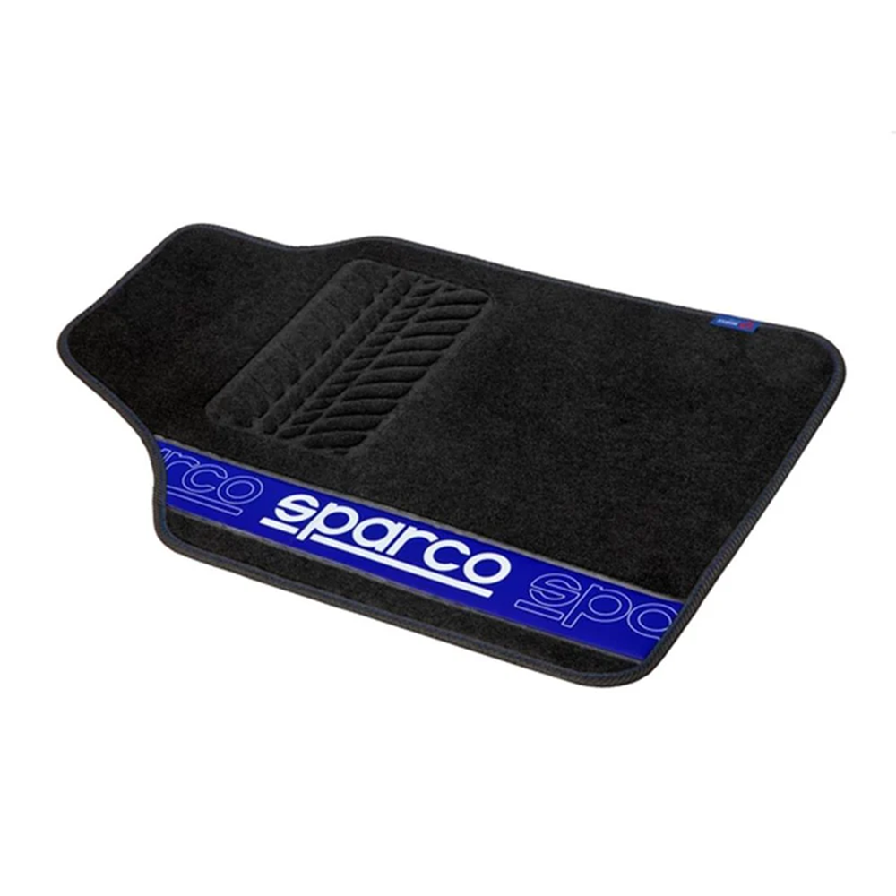 Jeu de 4 tapis tissu SPARCO noir/bleu (av 66x47cm / ar 37x47cm) - LI-SPF510BL - SPF510BL - 6922516350056