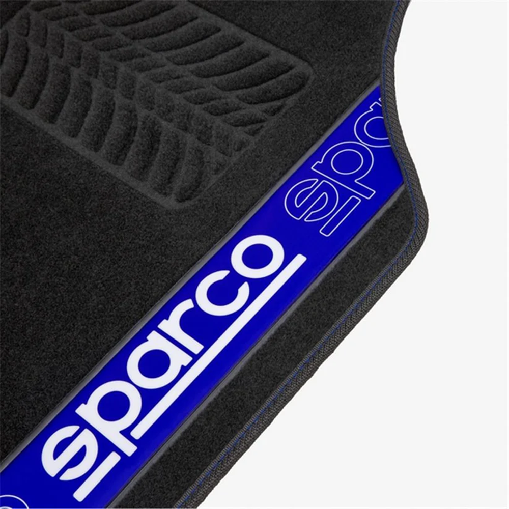Jeu de 4 tapis tissu SPARCO noir/bleu (av 66x47cm / ar 37x47cm) - LI-SPF510BL - SPF510BL - 6922516350056