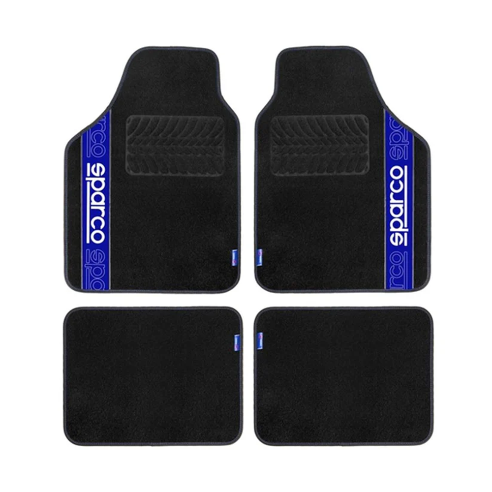 Jeu de 4 tapis tissu SPARCO noir/bleu (av 66x47cm / ar 37x47cm) - LI-SPF510BL - SPF510BL - 6922516350056