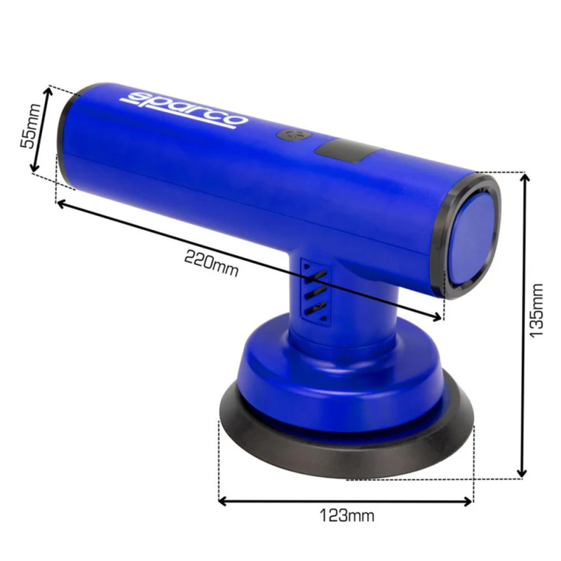 Oplaadbare snoerloze polijstmachine met 3 snelheden SPARCO USB-C schijven Ø123mm - LI-SPC120 - SPC120 - 6922516335602