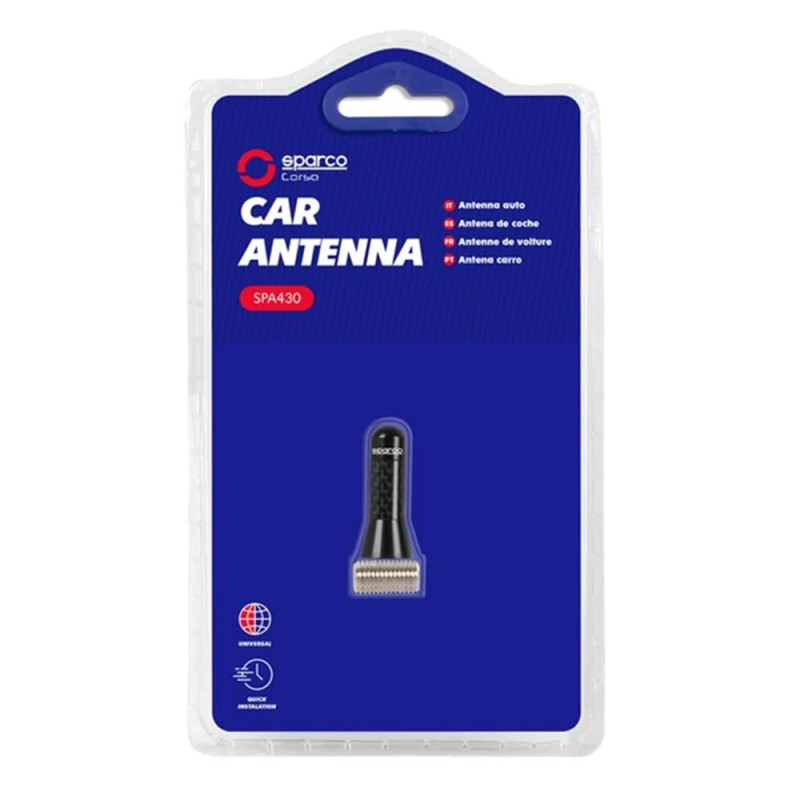 Antenne universelle courte noire carbone SPARCO 3,5cm - LI-SPA430 - SPA430 - 6922516331192