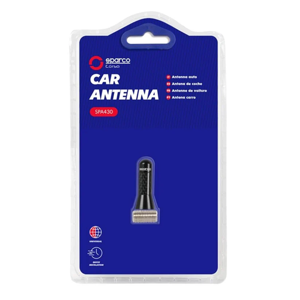 Universele korte zwarte koolstof antenne SPARCO 3,5cm - LI-SPA430 - SPA430 - 6922516331192