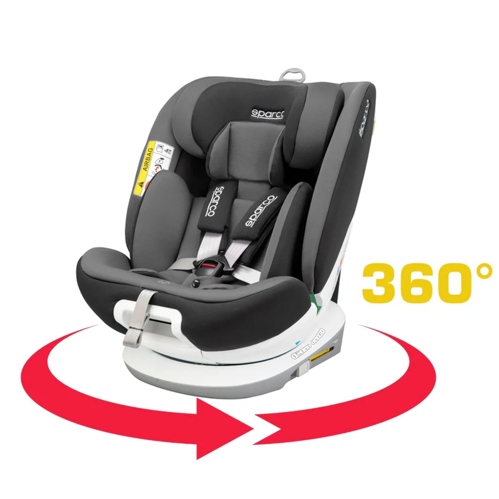 Siège enfant rotatif 360° SPARCO isize noir 40-150cm ECE R129/03 isofix - LI-SK3000IGR - SK3000IGR - 6922516336500
