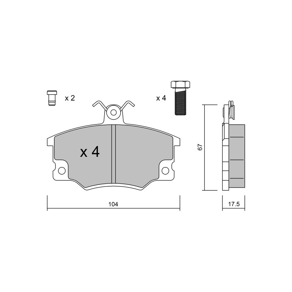 GT2i Race Front brake pads for LANCIA Delta 2.0i Turbo 4wd HF Gr N - Brake calipers Girling - GT-PR0321T - 3666618560939