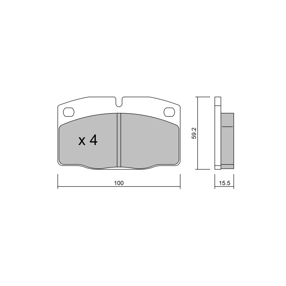 GT2i Race Avant remblokken voor OPEL Corsa A 1.2, 1.3, 1.4i, 1.5 TD, 1.6i 1983-93 - GM remklauwen - GT-PR0460T - 3666618560700