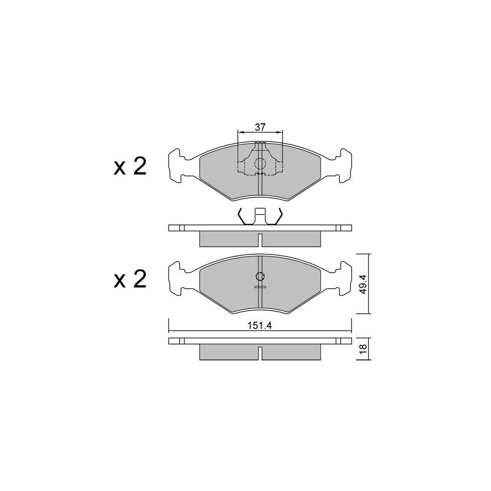 Plaquettes de frein GT2i Race pour étiers de frein Ate - 1 piston - GT-PR0592T - 3666618559230