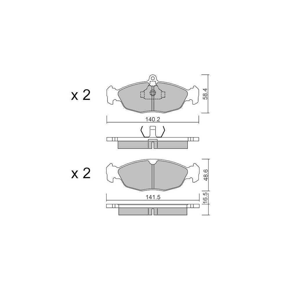 GT2i Race Front brake pads for OPEL Corsa ( B ) 1.6i / 1.6i 16V Gr N - Brake calipers Ate - GT-PR0790T - 3666618560687