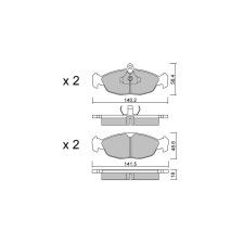 GT2i Race brake pads for brake calipers Ate - 1 piston