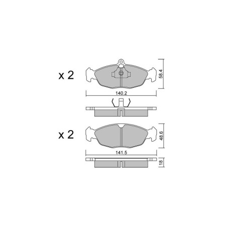GT2i Race brake pads for brake calipers Ate - 1 piston