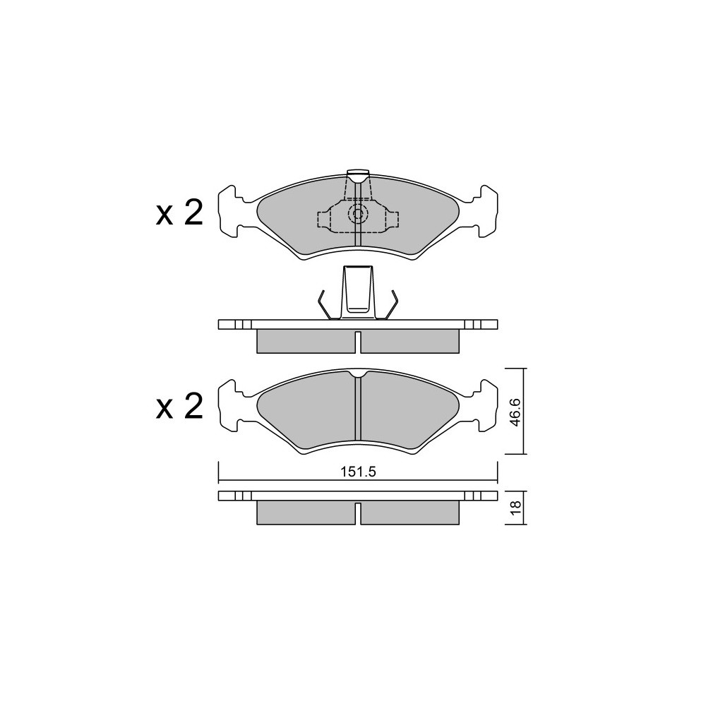 GT2i Race Front brake pads for FORD Escort 1.6 XR3, 1.6 Turbo Gr N - Brake calipers Ate - GT-PR0950T - 3666618560915