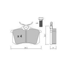 GT2i Race Rear brake pads for CITROEN C2 1.6i 16V R2 Gravel - Brake calipers Girling