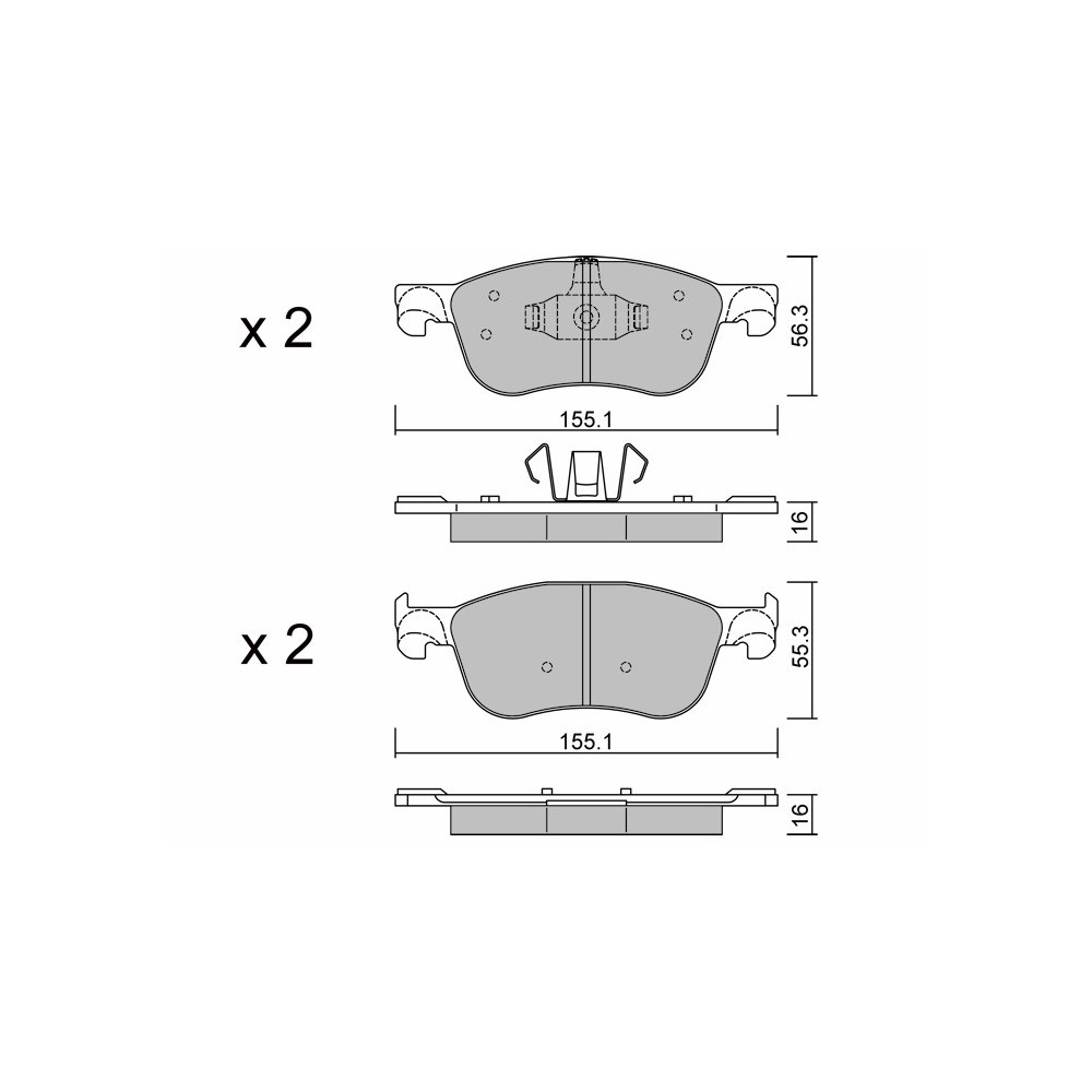 GT2i Race Front brake pads for FORD Fiesta 1.0i Ecoboost Cup - Brake calipers Ate - GT-PR11420T - 3666618560892