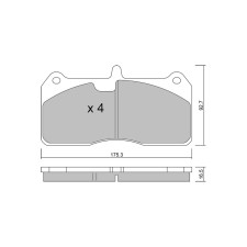 Plaquettes de frein GT2i Race pour étiers de frein AP Racing CP8520 6 pistons