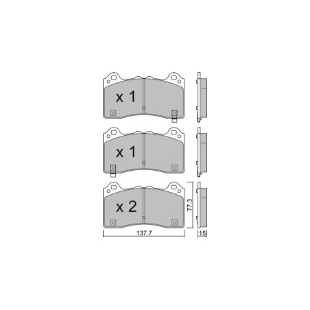 GT2i Race Rear brake pads for FORD Focus 2.3i 16V Turbo RS 350 hp 2012-18 - Brake calipers Brembo
