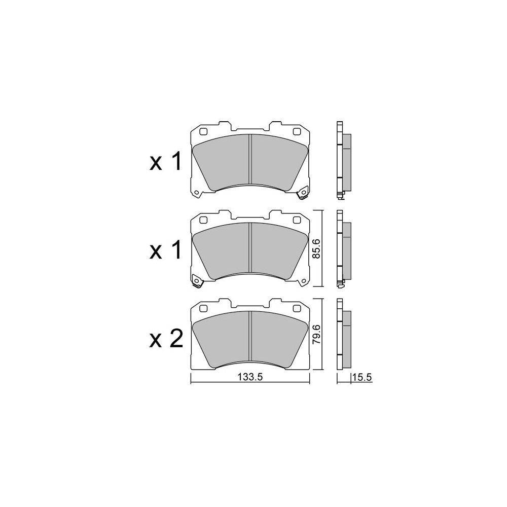 GT2i Race Front brake pads for TOYOTA Yaris GR 1.6i 12V Turbo R1T Naz. 4x4 - Brake calipers Advics - GT-PR12880T - 3666618560533