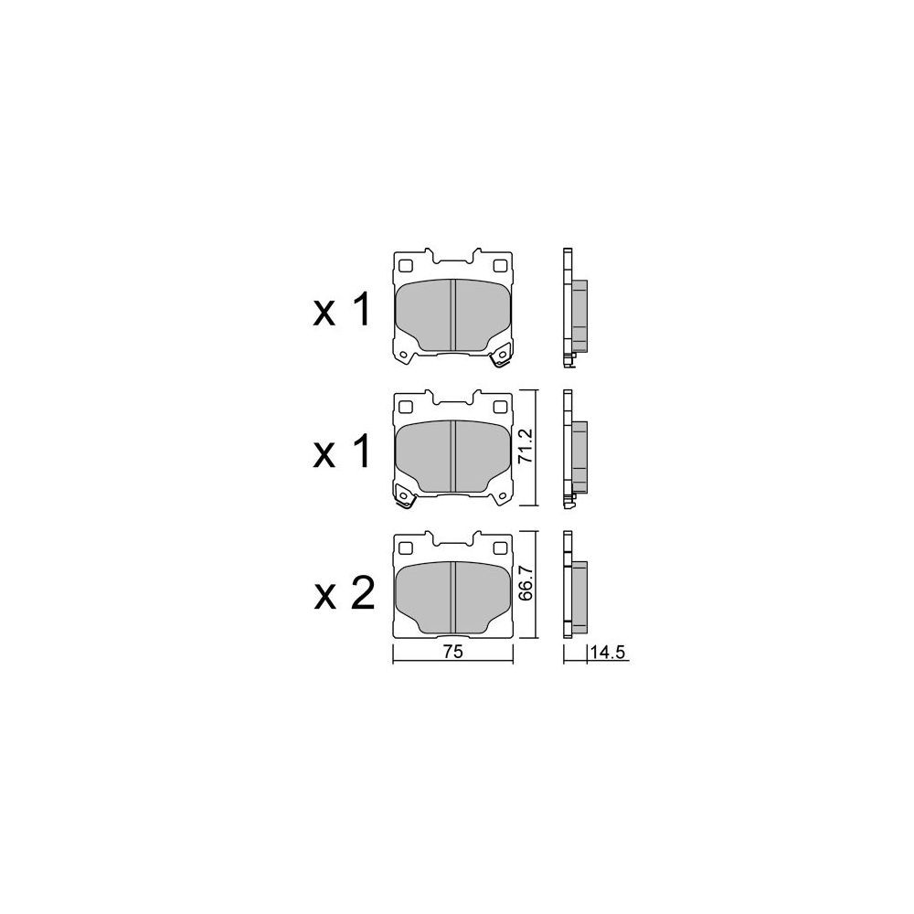 GT2i Race Rear brake pads for TOYOTA Yaris GR 1.6i 12V Turbo R1T Naz. 4x4 - Brake calipers Advics - GT-PR12890T - 3666618560328