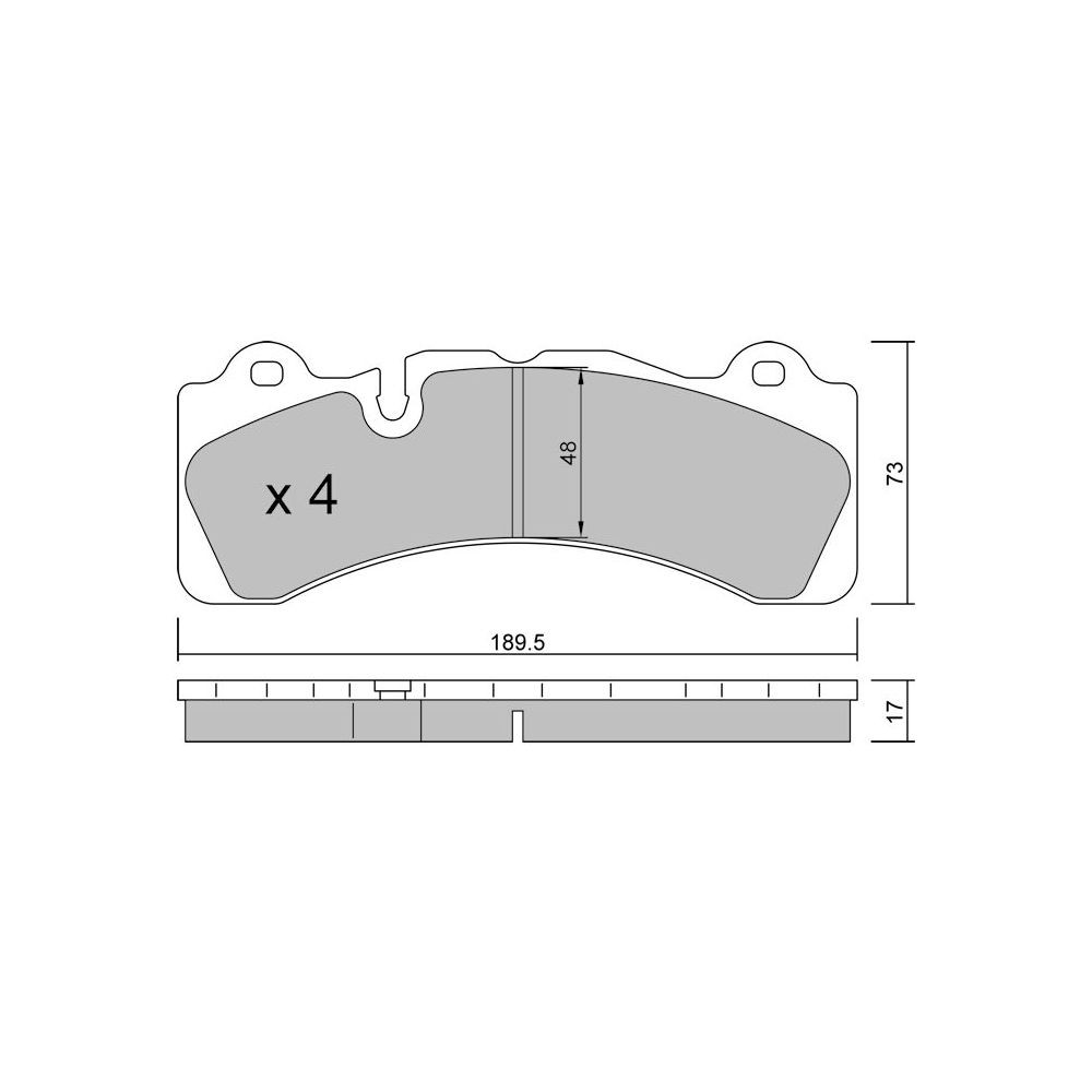 GT2i Race brake pads for brake calipers Brembo 6 piston D48 6 pistons - GT-PR13270T - 3666618559179