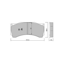 Plaquettes de frein GT2i Race pour étiers de frein AP Racing CP9660 6 pistons