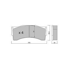 Plaquettes de frein GT2i Race pour étiers de frein AP Racing CP9665 6 pistons