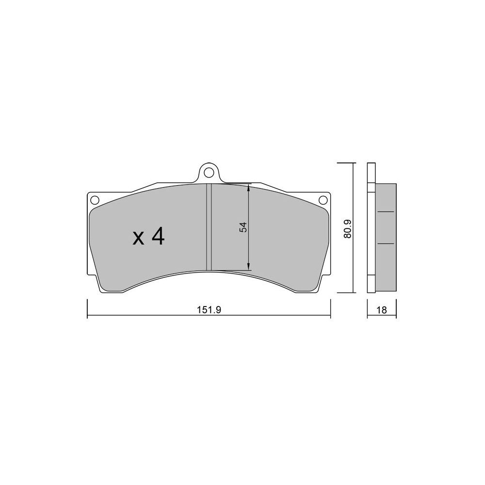 Plaquettes de frein GT2i Race pour étiers de frein AP Racing CP5555 6 pistons - GT-PR13400T - 3666618559124