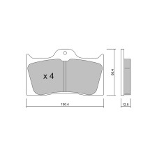 Plaquettes de frein GT2i Race pour étiers de frein Wilwood Dynalite 4 pistons