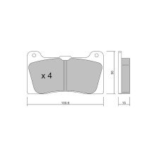 Pastiglie freno GT2i Race per pinze freno Wilwood Billet Narrow Dynalite /Radial Mount (7816) 4 pistons