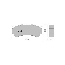 Plaquettes de frein GT2i Race pour étiers de frein Brembo B22 family - Th. 32 mm 6 pistons
