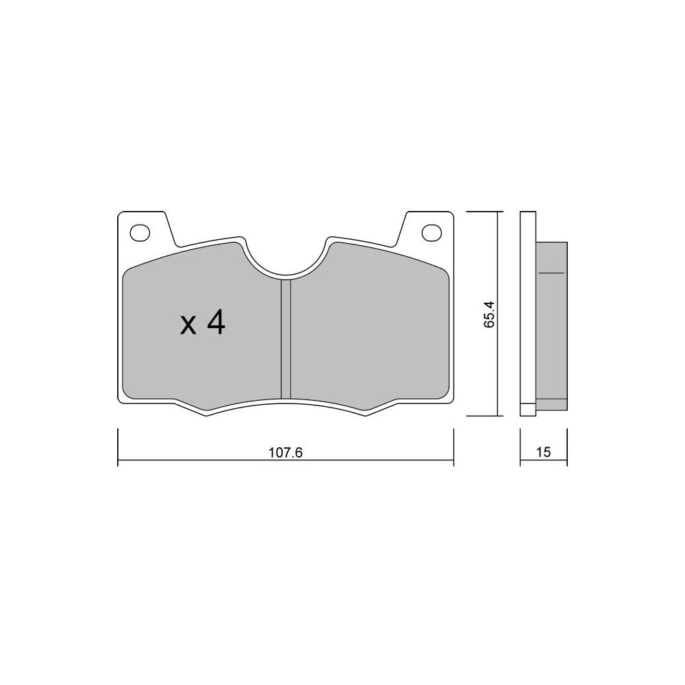 GT2i Race Front brake pads for LANCIA Fulvia II 1.6, 1.6 HF Rallye - Brake calipers Girling - GT-PR14150T - 3666618560786